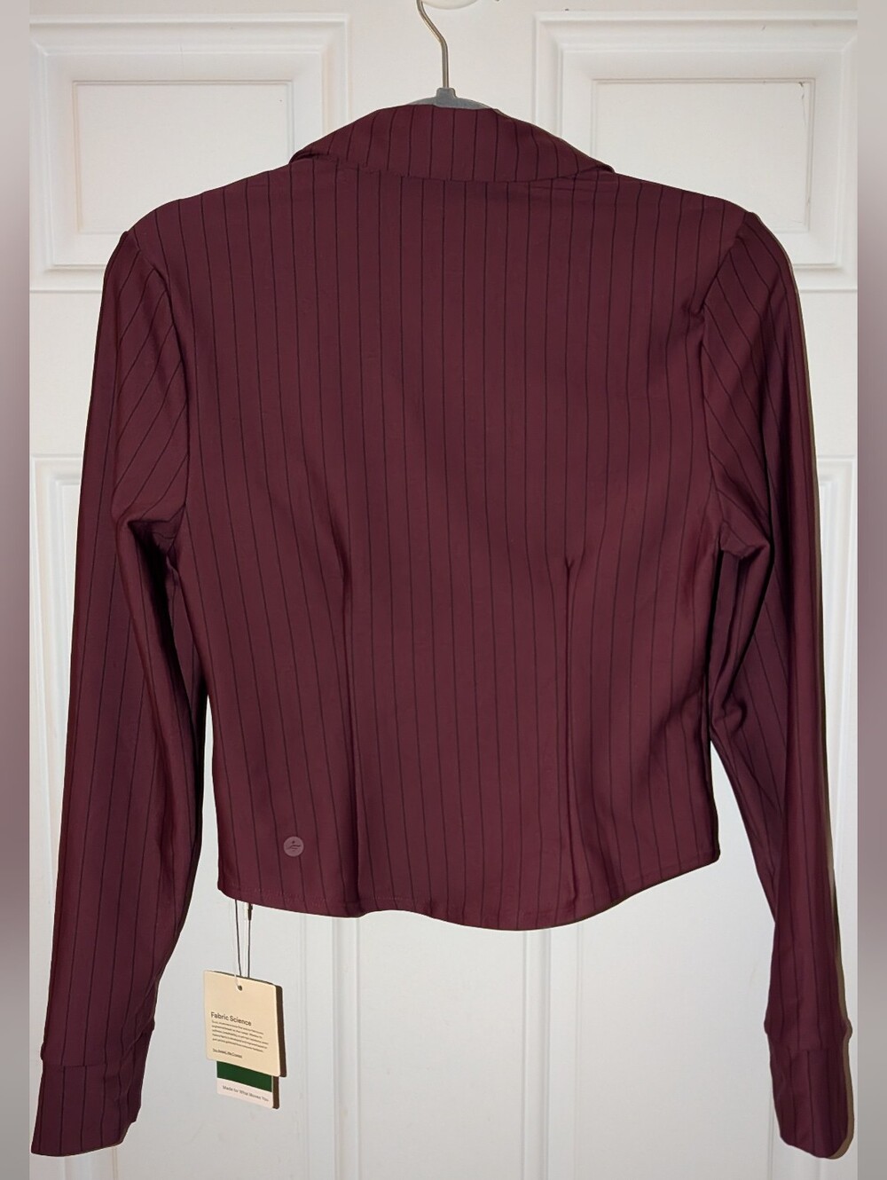 Halara Ruched Long Sleeve Curved Hem InstantCool Work Shirt Wine Black NWT - Picture 2 of 9